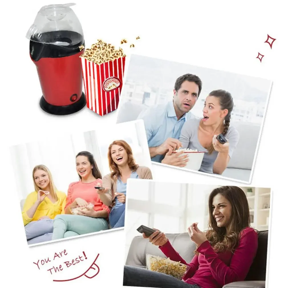 Popcorn Machine Hot Air Popper Wide-Caliber Design Mini Electric Corn Maker EU Home 5
