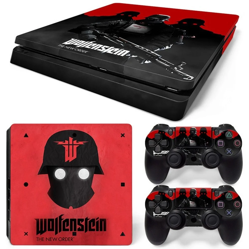 Per Ps4 Slim Castle Wolfenstein Pvc Pelle Vinile Adesivo Decalcomania Copertura Console Dualsense Controller Antipolvere Adesivo Protettivo