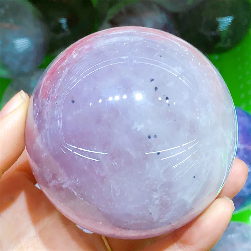 

7cm Natural Rose Quartz Sphere Crystal Ball Massaging Meditation Reiki Healing Stone Home Decoration Exquisite Gift 1PCS