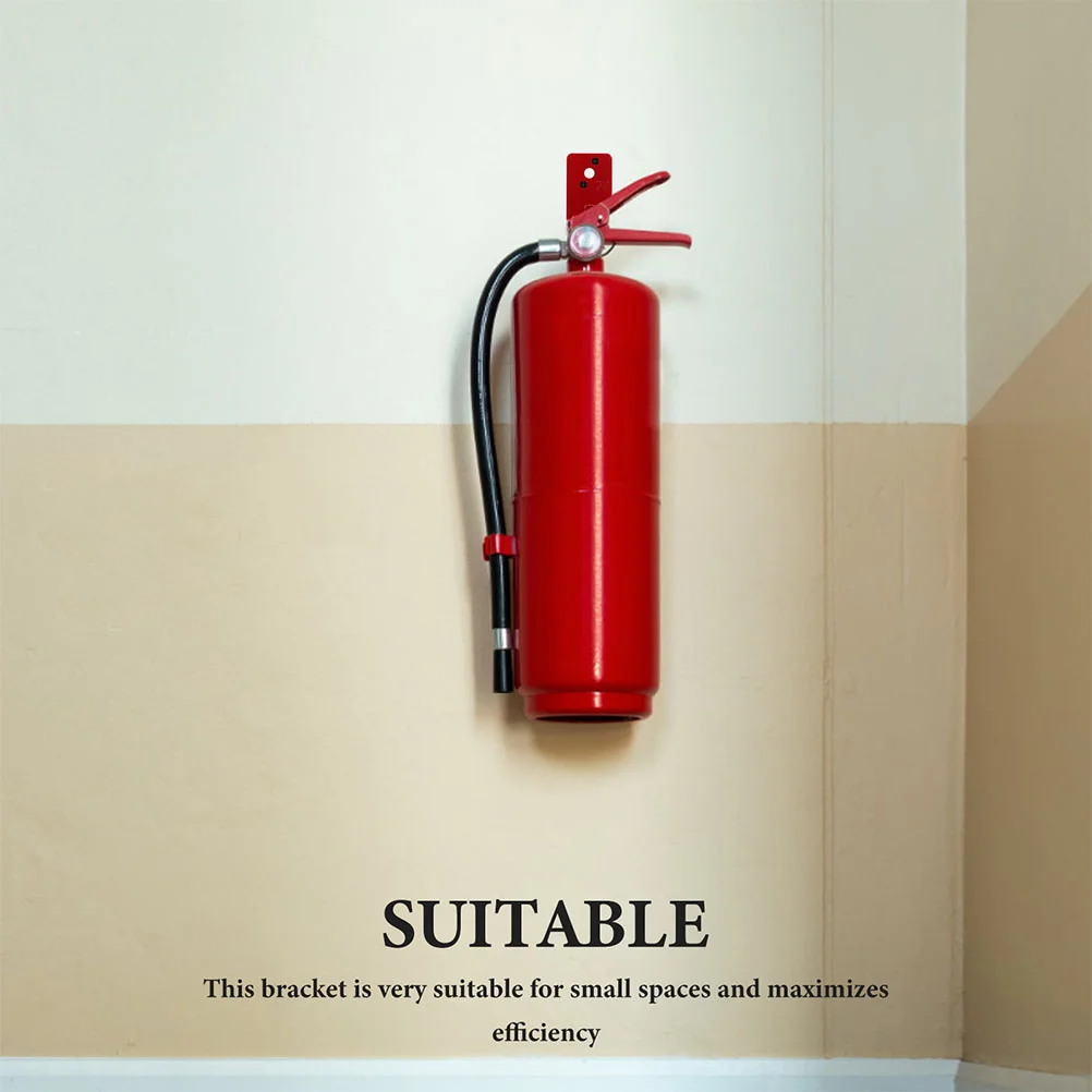 2 Set Fire Extinguisher Bracket Heavy Duty Hooks Red Iron Wall Mount Extinguishers