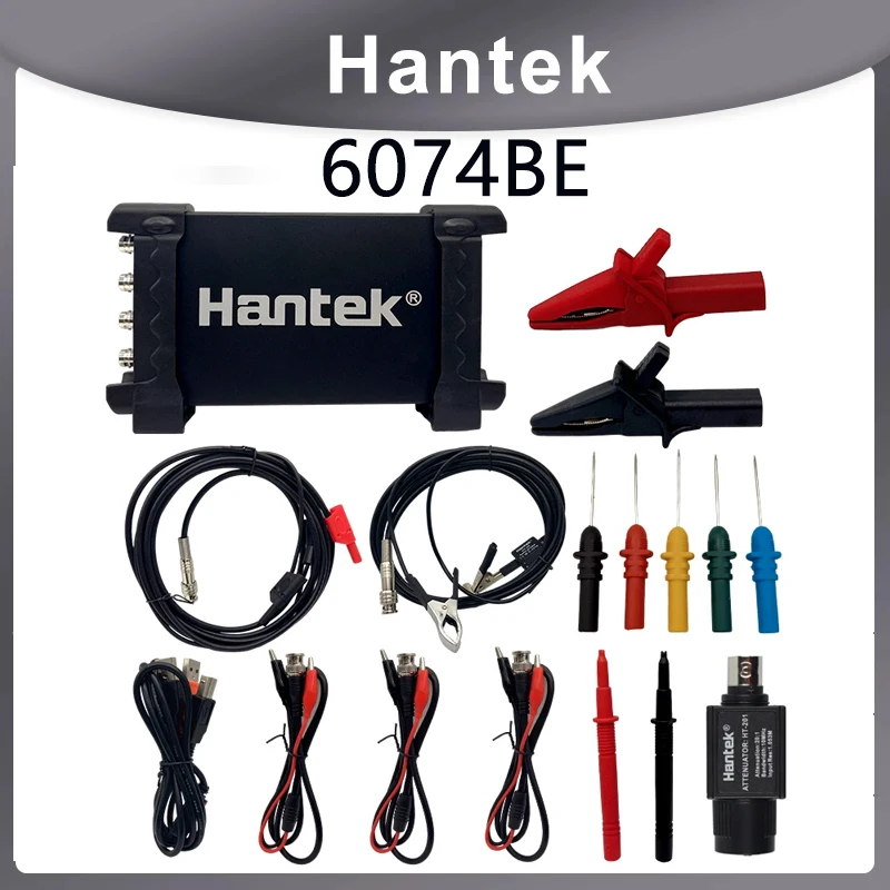 Oscilloscopes Hantek 6074BE Digital Storage Oscilloscopes PC USB Portable Oscilloscopes 2.0 Interface 4CH 70MHZ Support WIN10