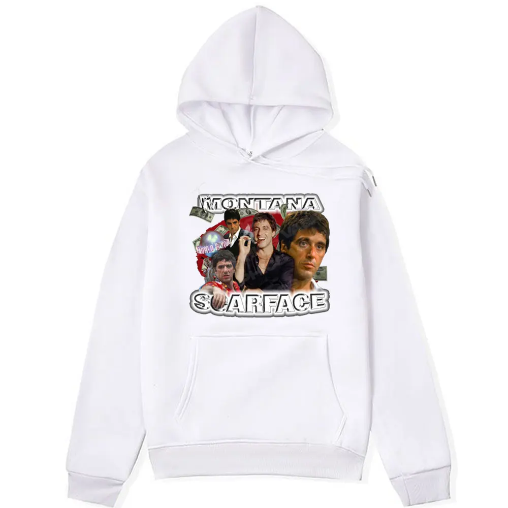 Movie Scarface Tony Montana Graphic Print Hoodie Mel Fashion Oversized Cotton Fleece Sweatshirt Men Women's Long-sleeved Hoodies