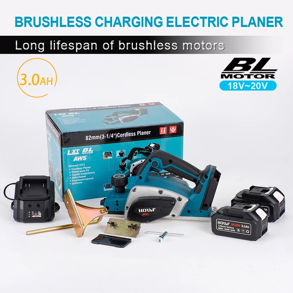 15000RPM Brushless Electric Planer Cordless Handheld Power Planer Home DIY Furniture Cutting Woodworking Tool For Makita Battery