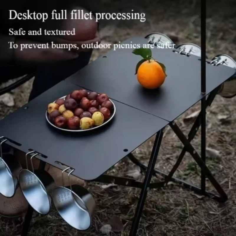 Multi functional outdoor folding table suitable for self driving and hiking camping dining table, quickly open the dining table