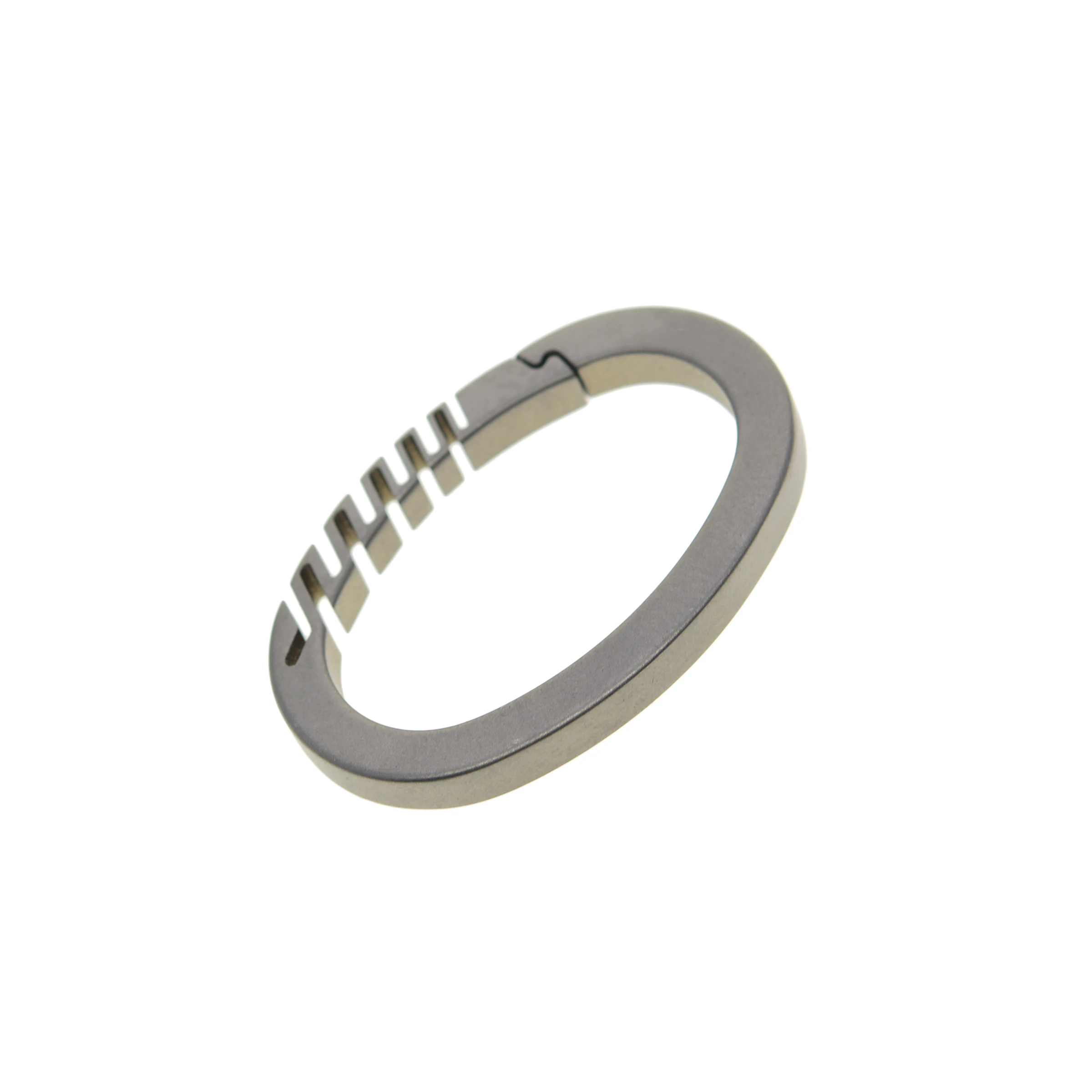 독특한 간단한 가벼운 무게 티타늄 타원형 스냅 스프링 셀프 잠금 Carabiner 열쇠 고리 걸쇠 열쇠 고리 FOB EDC 하우스 온난화 선물