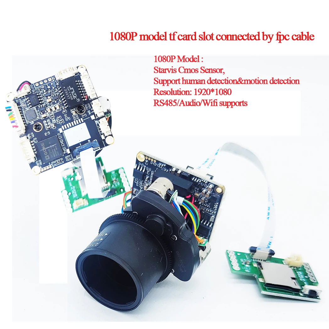 무선 비디오 감시 카메라 보드, Starlight Wifi IP PTZ 카메라 모듈, 5 배 줌, 2.7-13.5mm 렌즈, 4K IPCam, H.265, 5MP, 8MP