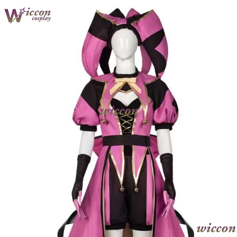 Costume Cosplay Cos Room TFC The Freak Circus Columbina - Abito da Clown Rosa dell'Angelo - Abbigliamento Spaventoso Yandere Horror - immagine 4