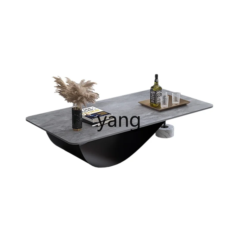 

L'm'm Home Designer Stone Plate Coffee Table Living Room Special-Shaped Small Apartment Light Luxury