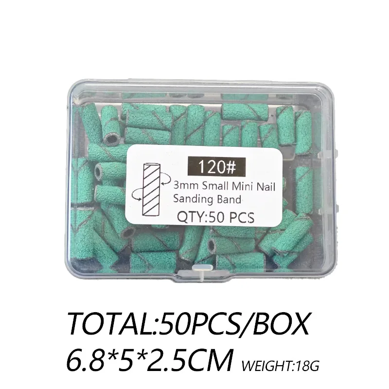 120er Nagelschleifbänder Set - 100 Stück Inkl. Box & 2 Dorne Für Nagelbohrer (3/32 Zoll)