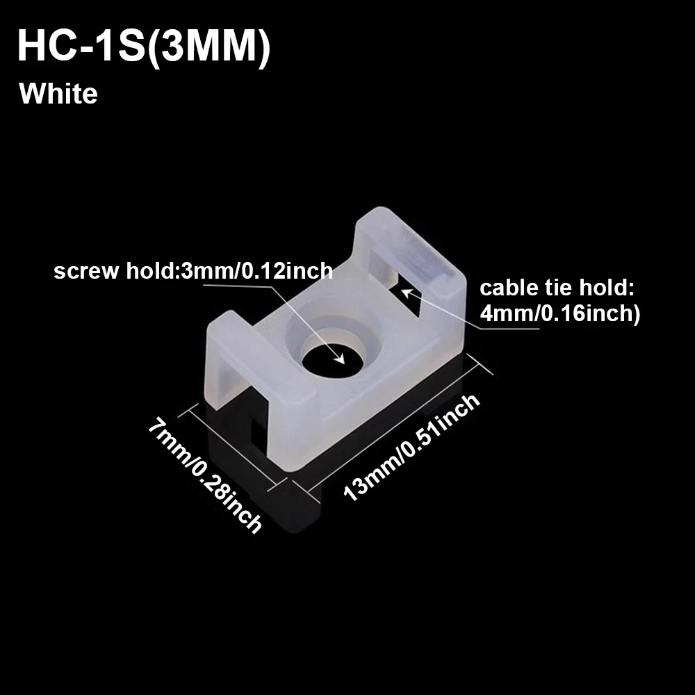 Sele Kablo bağları taban montaj tutucusu Tel Sabitleme Kelepçesi Vida Delikleri montaj parçası HC-1 HC-2 Kablo ve Tel yönetimi kablo düzenleyici