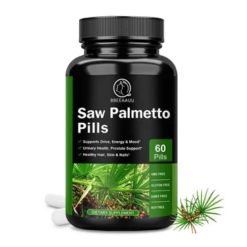 BBEEAAUU Saw Palm Capsule Support Prostate Health Supplement Growth Hair Booster Reduce Frequent Urination Help Sleep