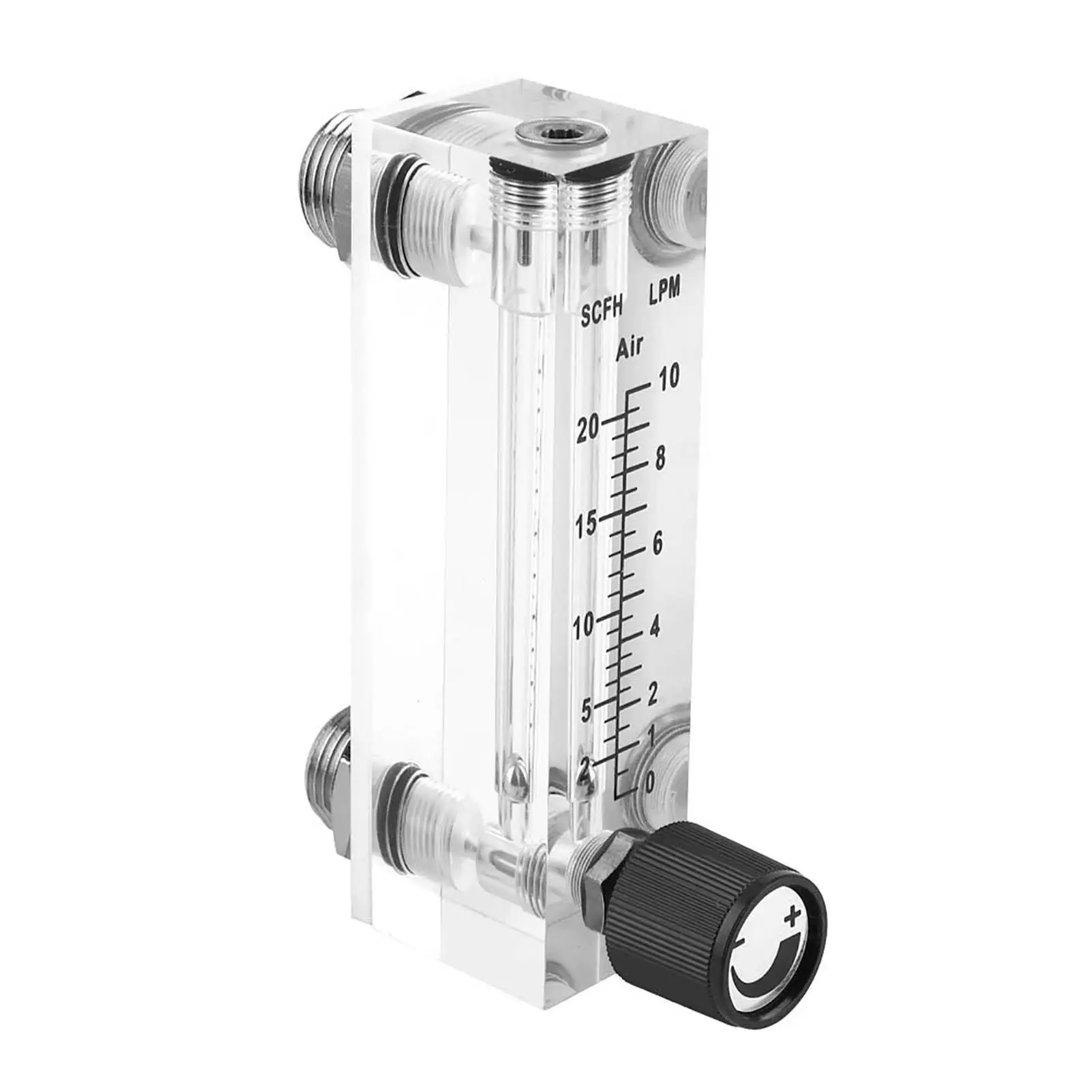 Adjustable 1/4 Inch LZM-6T Acrylic Gas Flowmeter Panel 1~10LPM for Accurate Gas Measurement