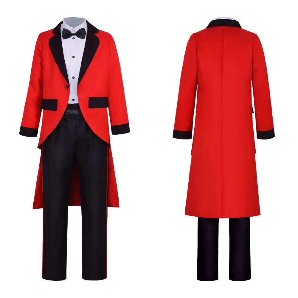 

The Greatest Showman Cosplay Costumes Halloween Full Set Red Tuxedo Barnum Circus Costume Men Performance Uniform
