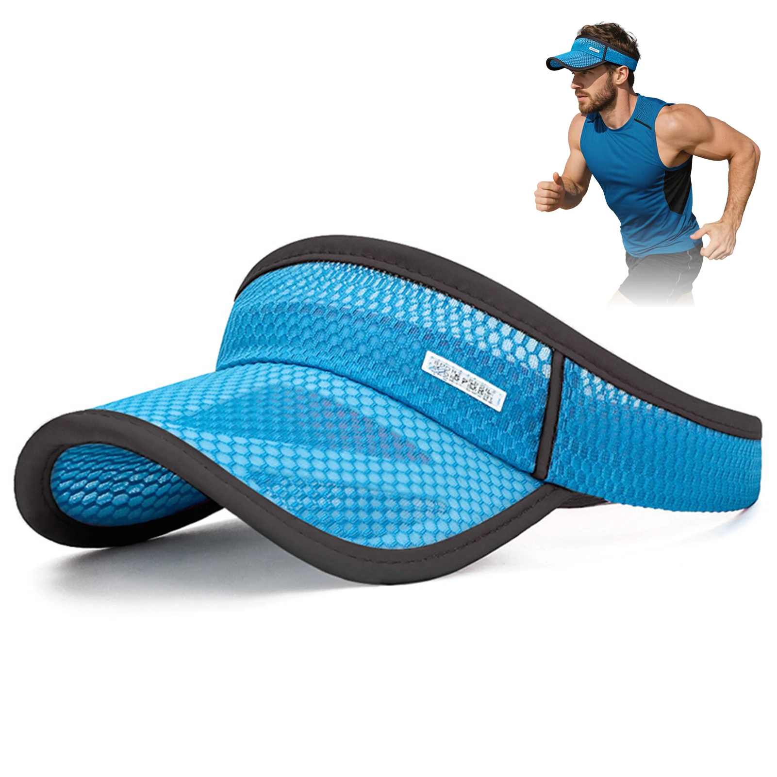 55–60 cm Unisex-Sonnenkappe, verstellbar, für Outdoor-Sport, Sonnenschutz, verlängerter Rand, hohler Hut für Angeln, Wandern, Camping, Reisen – Detail 5