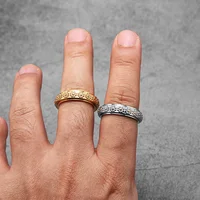 Simple Daisy Fidget Spinner Stainless Steel Men Rings Punk New In For Male Women Fashion Jewelry Creativity Gift Wholesale 2