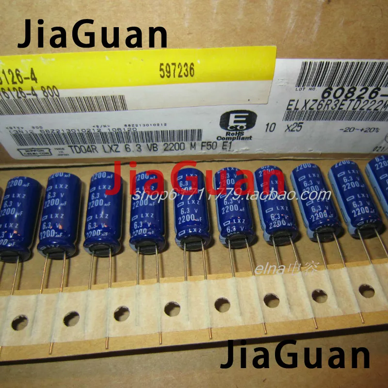 

20pcs NEW NIPPON LXZ 6.3V2200UF 10x25MM electrolytic capacitor NCC 2200UF 6.3V lxz CHEMI-CON 2200uF/6.3v Ultra Low Impedance