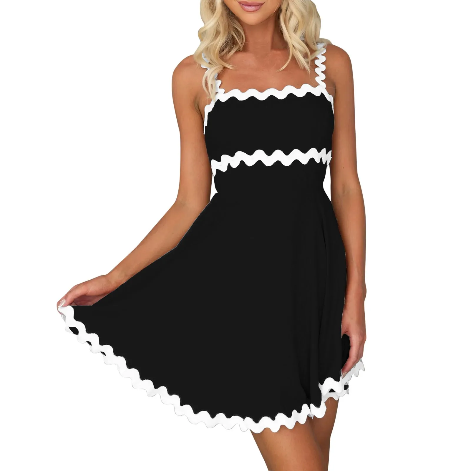 

Short Sleeve Loose T Shirt Dress 24th Summer Fresh And Sweet Solid Color Sexy Suspender Short Dress New Work Dresses for Women