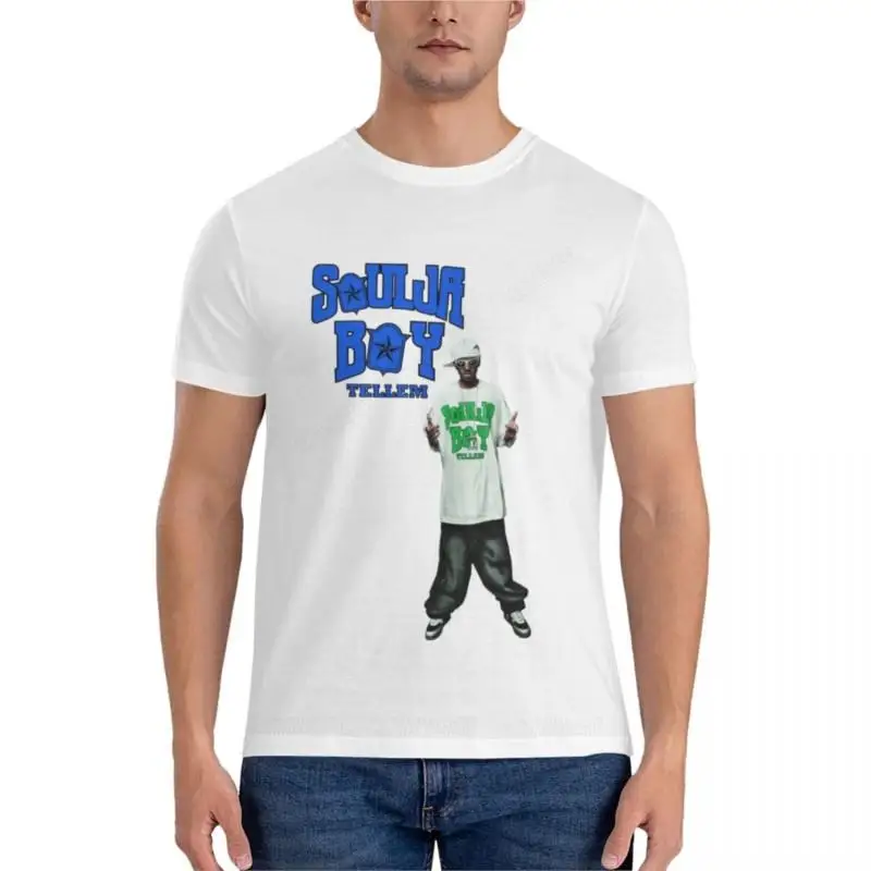 

Мужская хлопковая футболка soulja, Классическая футболка, милые топы, тренировочные рубашки для мужчин, мужская Черная футболка