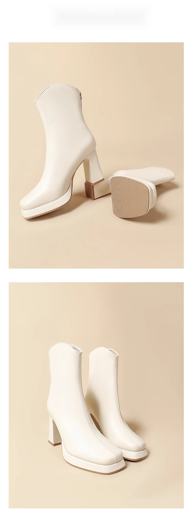 French Style Women's Ankle Boots With Thick Heels And Platform_voghion.com