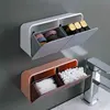 Wall-Mounted Bathroom Organizer With Flip Lid - Dustproof, No-Drill Cotton Swab Storage Box For Home Essentials 3