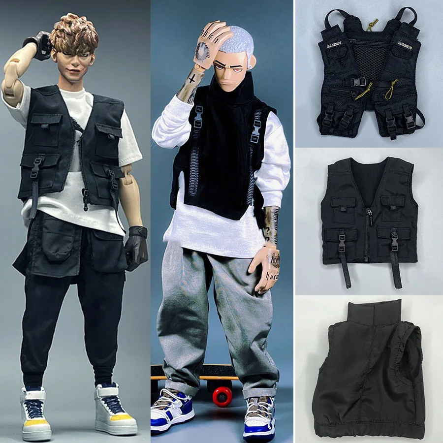 

Игрушка CROW DH, масштаб 1/6, мужской Solider, функциональная майка, уличная одежда, хип-хоп Танцевальный жилет, одежда для 12-дюймовых экшн-фигурок