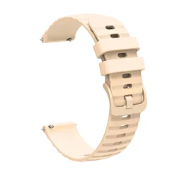 Wave Pattern Sport Silicone Strap - Universal Fit, Multiple Sizes (18mm, 20mm, 22mm) - 20mm 570 42mm (Cream)