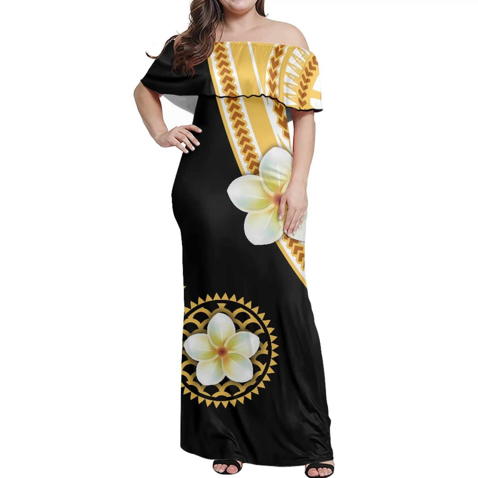 

Polynesian Women's Tribal, Pohnpei, Totem, Tattoo Prints, Summer Art, Tropical Palm Leaf, Casual Wear,Elegant Holiday Streetwear