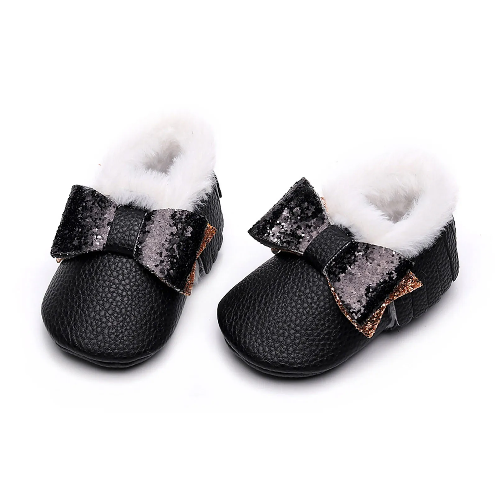 Size 2 Infant Shoes Boots Infant Walkers Girls Snow Bowknot First Baby Warm Soft Cotton Shoes h Size 3 Toddler Winter