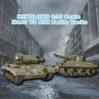 Henglong 1/30 rc tanks,Sherman vs Pershing Infrared Battle Tanks 2.4Ghz RC Battling Panzer Remote Control US Model Tank M4A3 M26 2