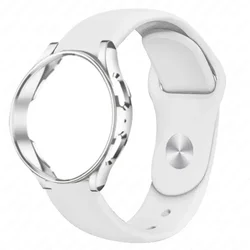 Silicone Strap with TPU Case & Screen Protector for Garmin Venu 3 - Soft and Durable Sports Band (White)