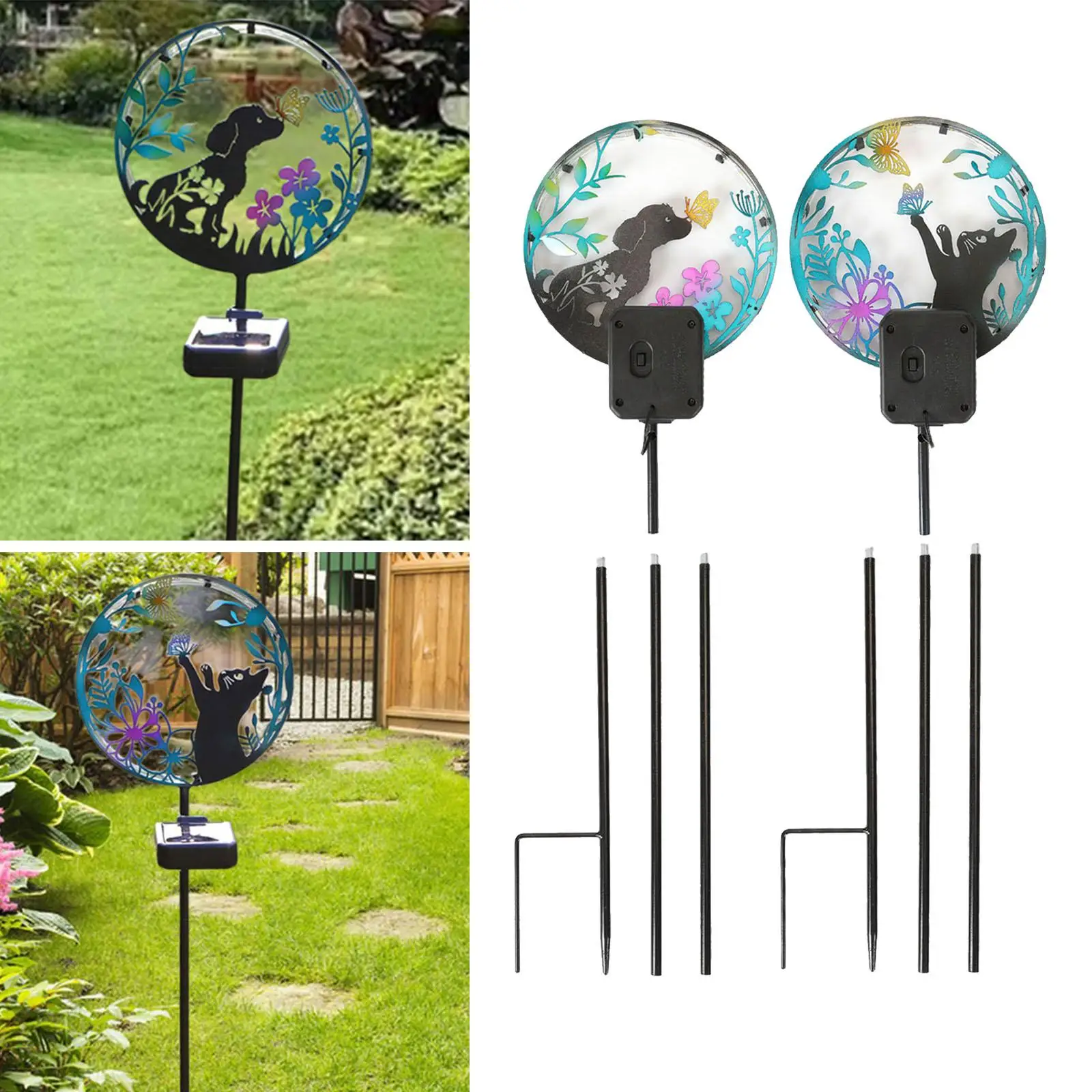 Garden Stake Light Decorative Iron Art Landscape Lamp for Patio Pathway Lawn
