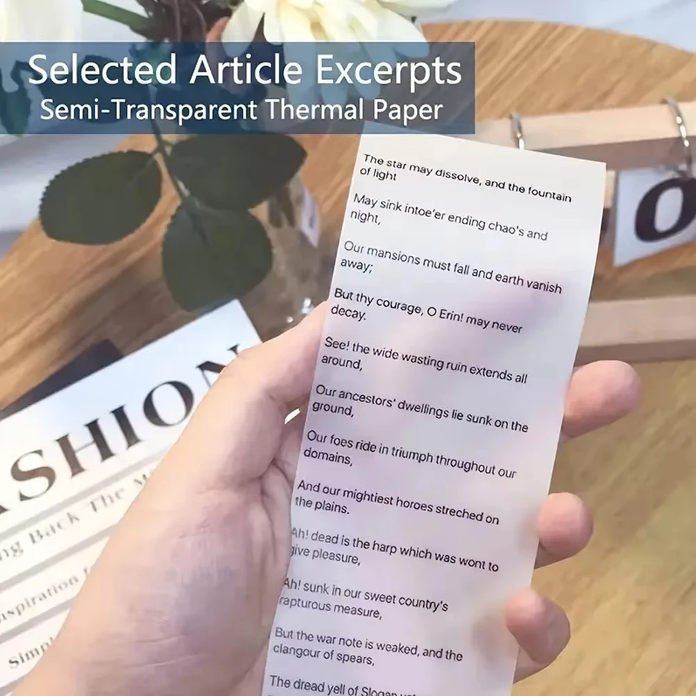 53MM Mini Thermal Printer Transparent Stickers Paper, Multicolor Photo Printer Labels Paper For Photo Journal Notes Memo