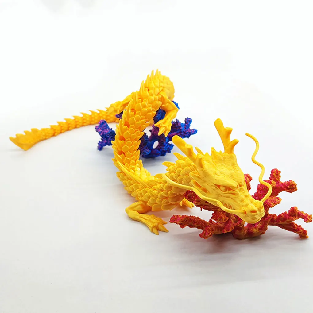 Exquisite 3D Printed Articulated Dragon Gift For Art And Dragon Lovers Elegant Decoration Plastic