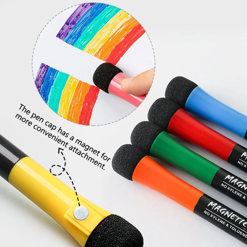 12 Color Magnetic Dry Erase Markers Whiteboard Markers with Eraser Magnetic Whiteboard Markers for School Children Teacher Gift - 4