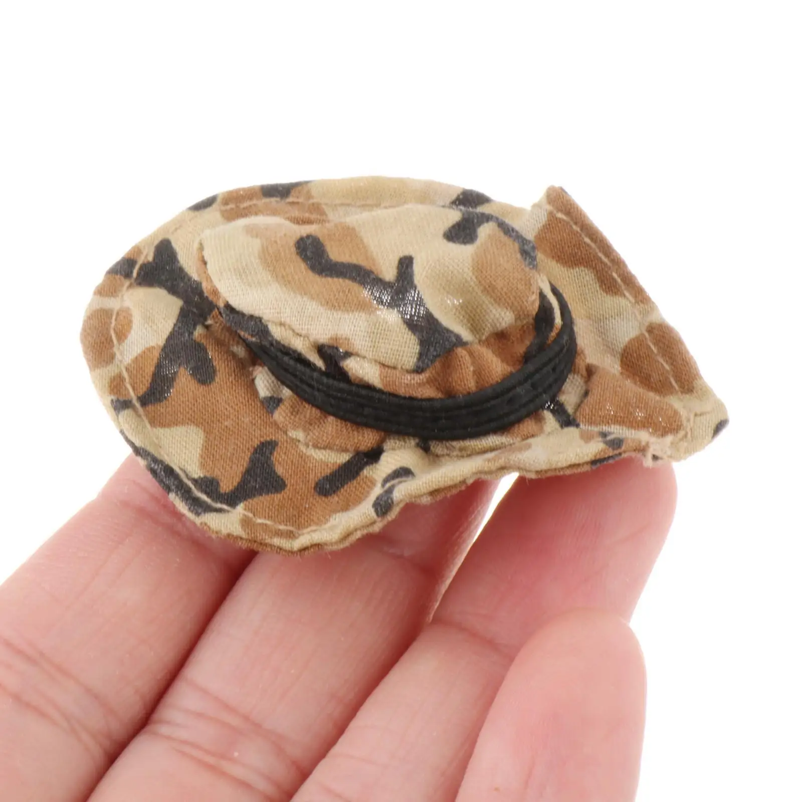 

1/6 Model Solider Hat Cosplay Pretend Play Stylish Decor Round Brim Hat Mini Cap Model for 12'' inch Male Soldier Action Figures