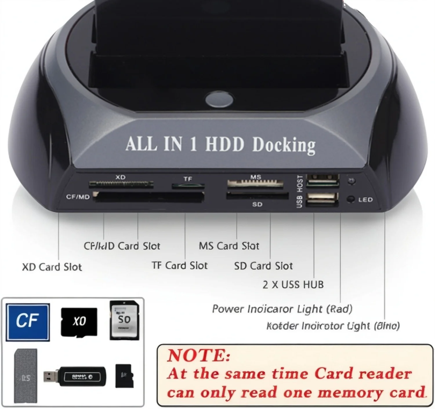 Dual-Bay Docking Station USB 2.0 Hard Drive