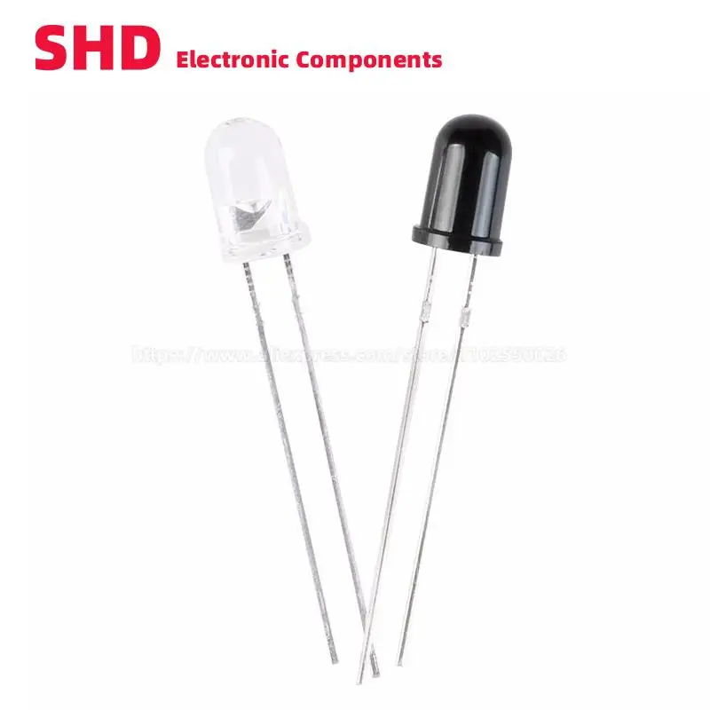 

50PCS 3mm 5mm LED Emitting Diode 940nm F3 F5 Transmitter Emitter Receiver Infrared Phototransistor Photodiode Invisible DIY PCB