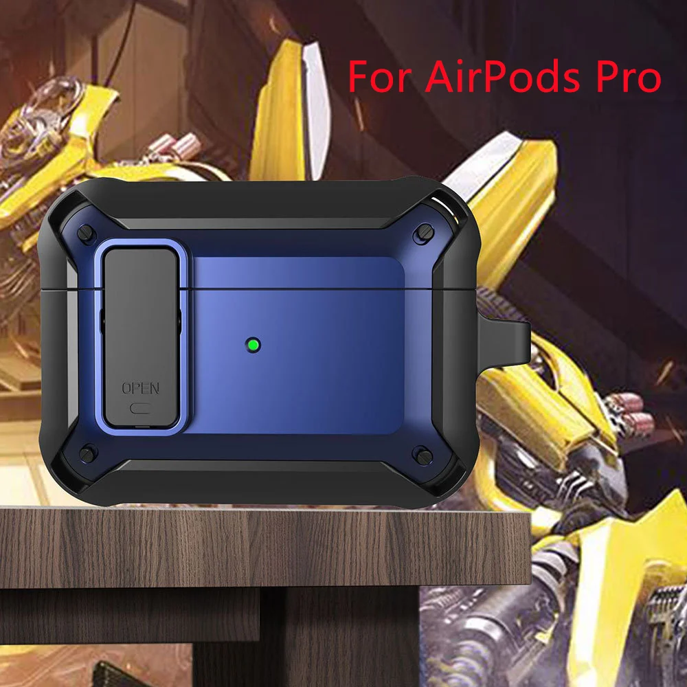 

Armor For Airpods 3 Pro 1 Cases[Secure Lock]Rugged Protector Cover Men Protector Case Cover with Carabiner for Airpods Pro2 Case