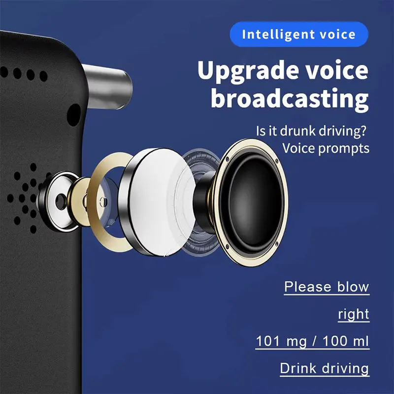 Alcohol Breathalyzer Tester with Digital LCD Display Grade Accuracy Personal Alcohol Tester for Home Use Drunk Driving Analyzer