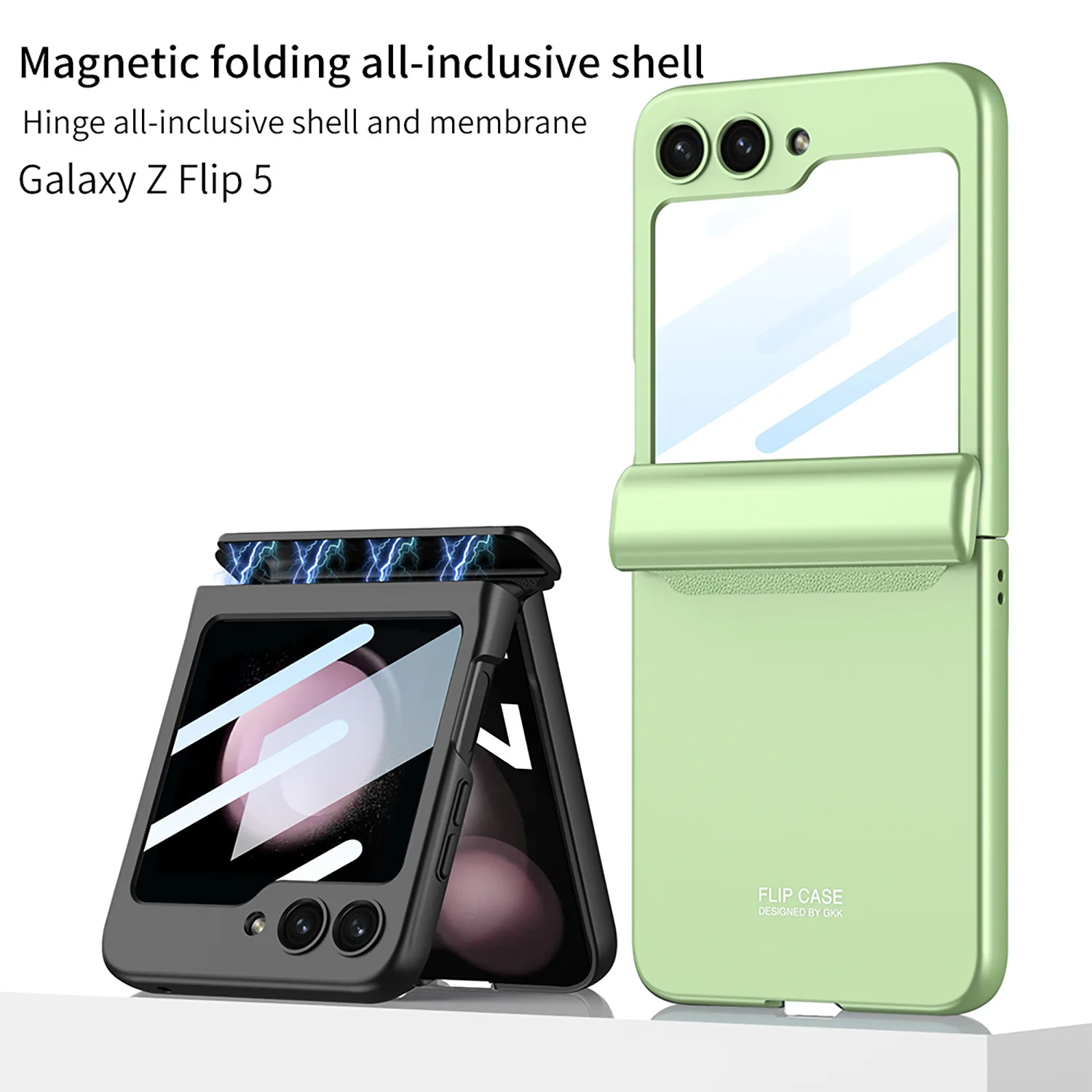

Складной магнитный полноразмерный чехол с петлями для телефона Samsung Galaxy Z, флип-чехол 5, защитная пленка, интегрированный противоударный чехол для Z Flip5, новинка