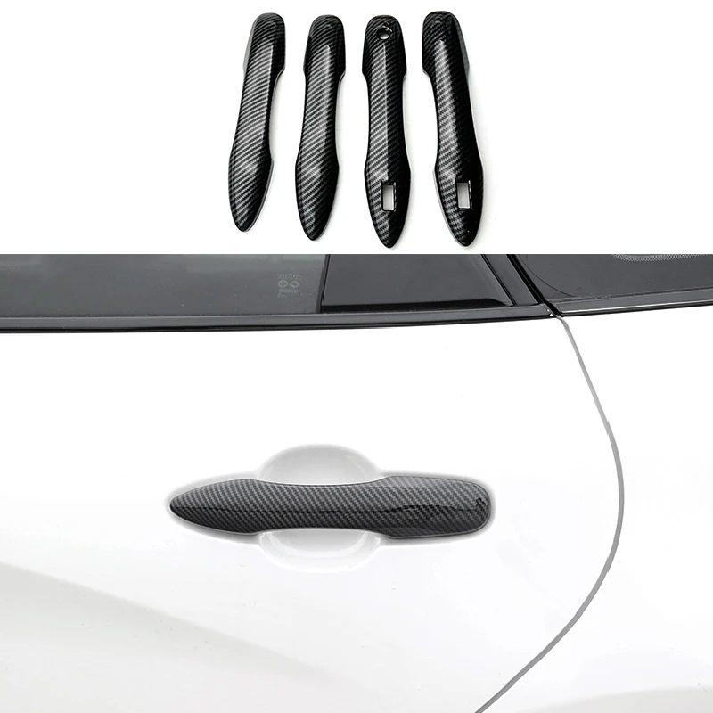 

Car Styling 4PCS ABS Carbon Fiber Outer Side Door Handle Cover Trim For Toyota Corolla Cross 2020 2021 Accessories