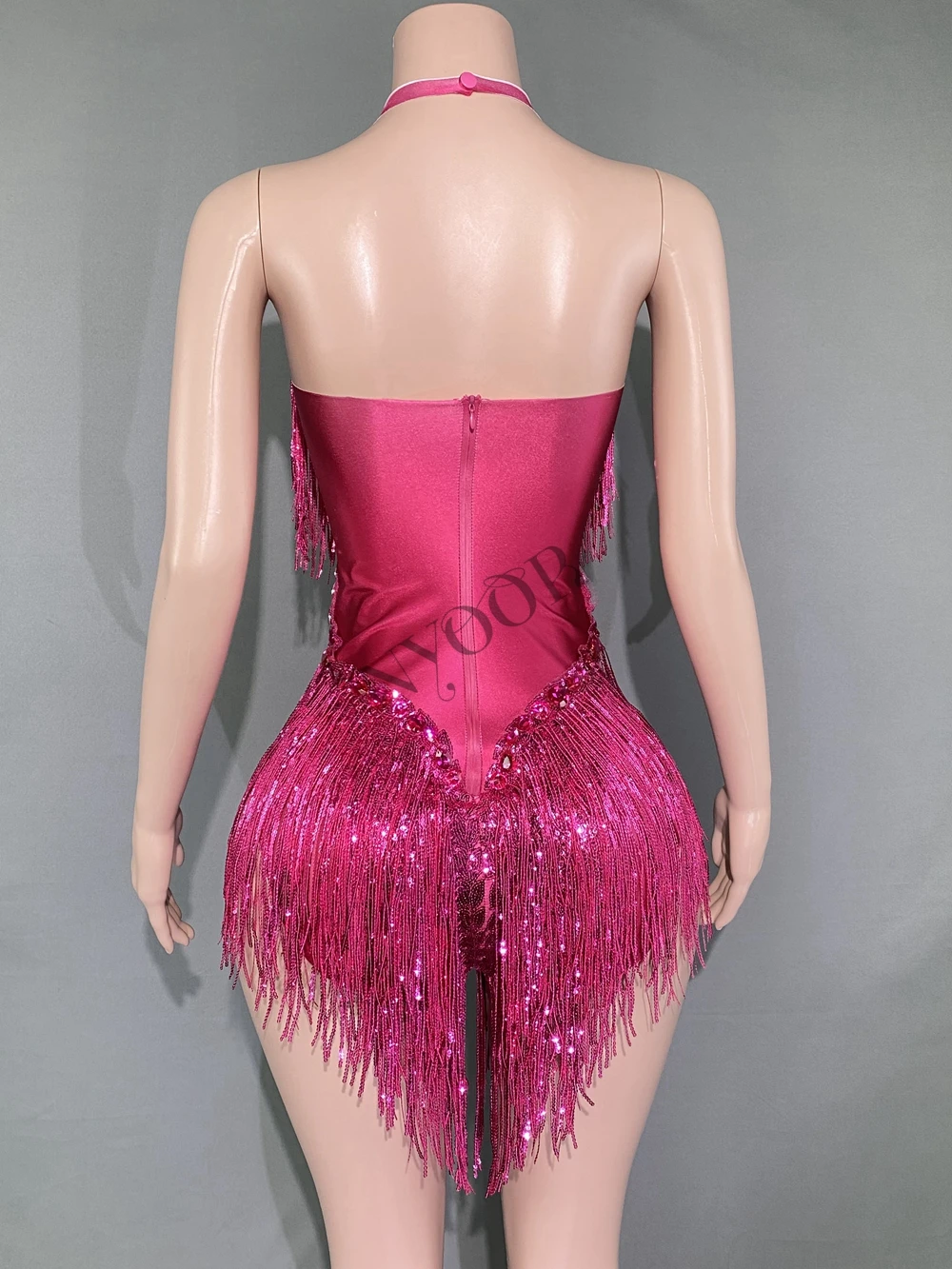 Sparkly Crystals Sequins Fringes Bodysuit For Women Sexy Backless Dance Costume Dancer Performance Show Stage Wear dance dress women costume set