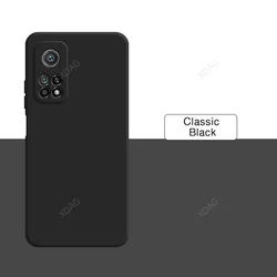 Luxury Liquid Silicone Soft Phone Case - Elegant Solid Color Back Cover for Xiaomi 10T (Classic Black)