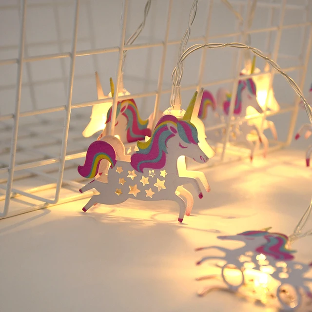 Boule de Noël licorne avec guirlande lumineuse LED