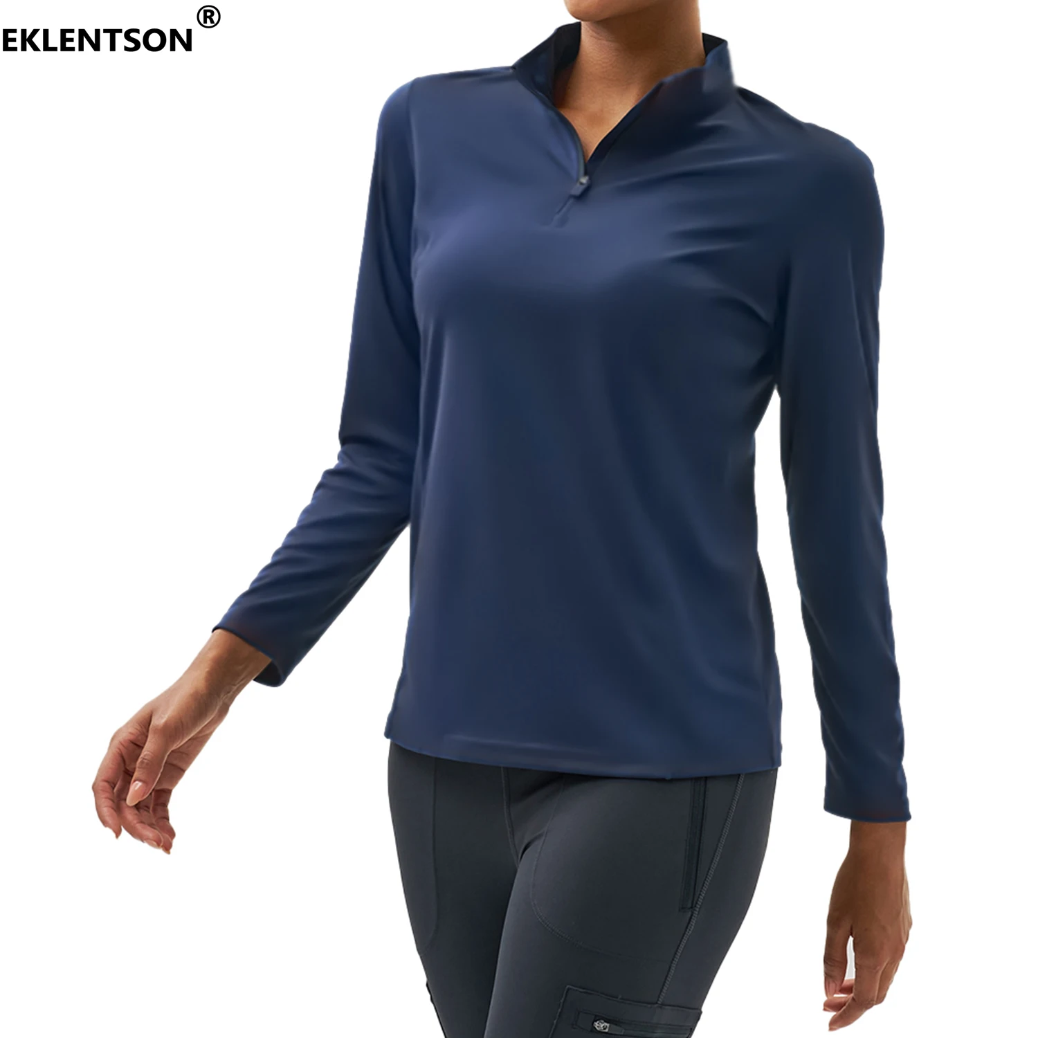 EKLENTSON Women UV Protection T Shirt Zipper Collar Long Sleeve Tops Lightweight Quick Dry Outdoor Climbing Hiking T-shirts sport t shirt long sleeve t shirt