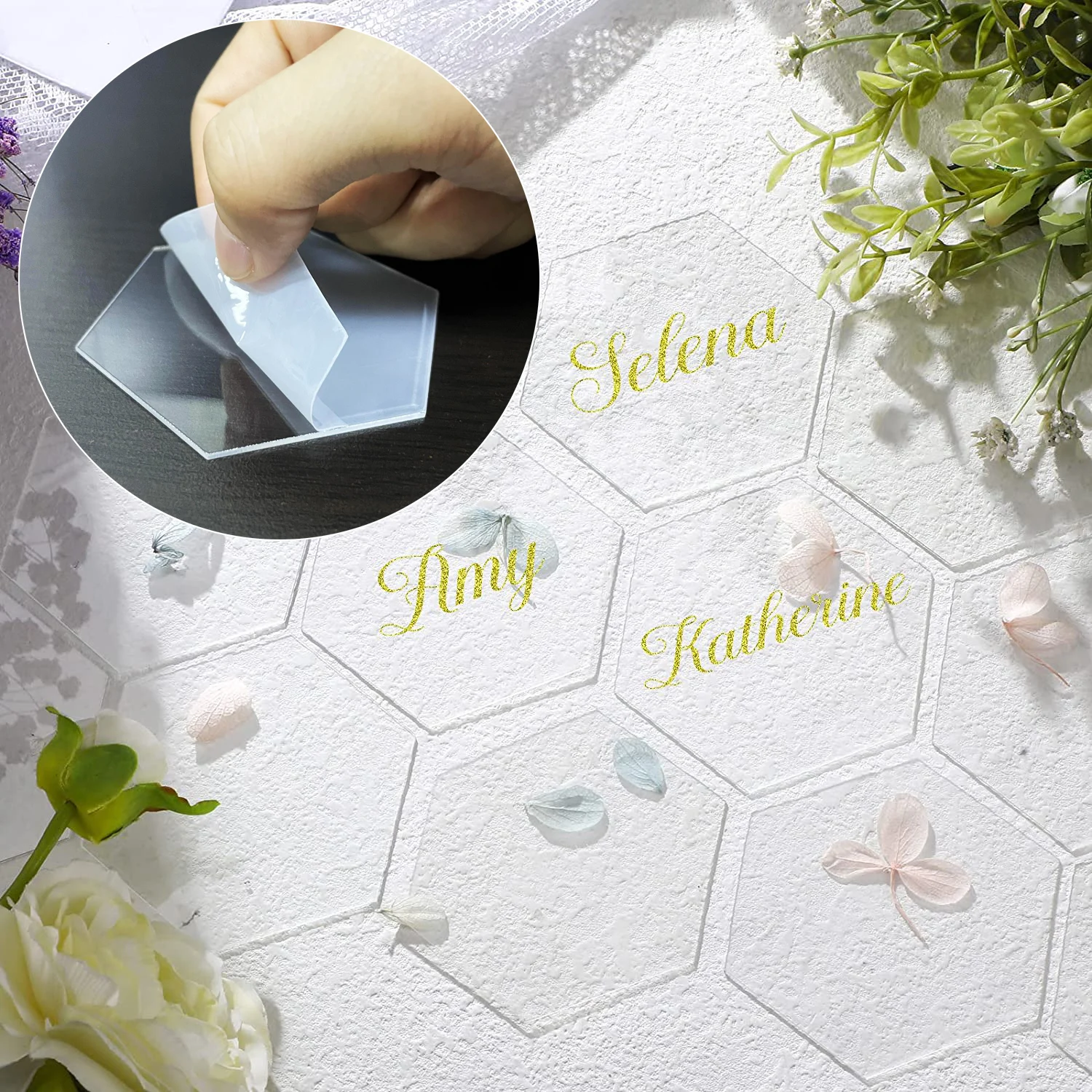 10/20/50Pcs Clear Acrylic Table Place Card Wedding Supplies Transparent Seating Cards Sign Guest Names Tag Party DIY Decoration place cards