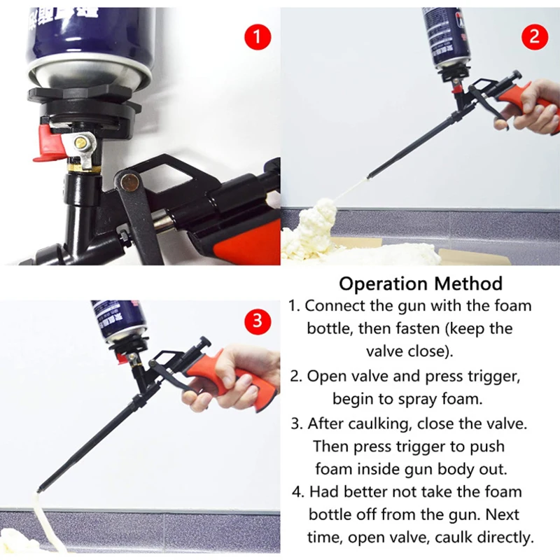 Foam Expanding Spray Gun Foaming Jet Glue Gun Metal Polyurethane Trigger Sprayer Pump Sealant Caulking Tool for House Renovation 6