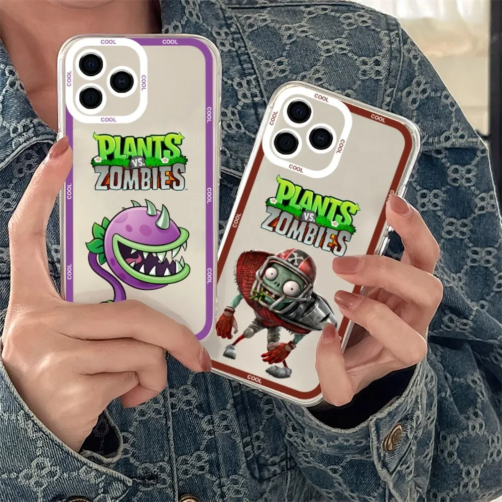 Game P-Plants Vs. Z-Custodia Per Telefono Zombies Custodia Per Telefono Per Iphone 11 12 Mini 13 14 15 Pro Max Guscio Trasparente