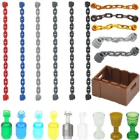 MOC City Series Building Blocks Figures Scene Creative Accessories Chains Mini Bricks Colored Wine Bottle Boxes Toy Gifts 1