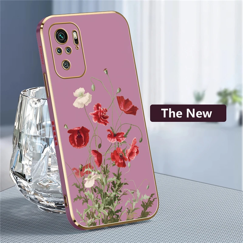 Custodia Per Xiaomi Redmi Note 10S Con Fiori Trasparenti – Morbida TPU, Disegno Colorato, Antiurto